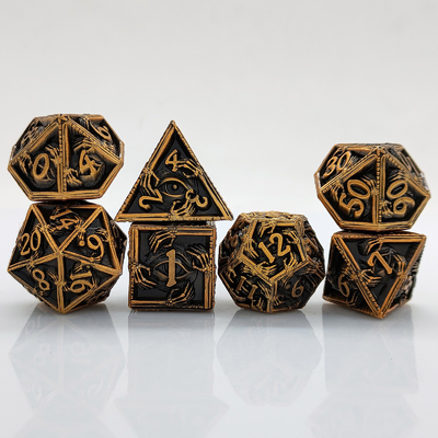 Lujo de metal poliédrico dados 8 colores activos TRPG mazmorras y dragones Dnd Metal Dice Set