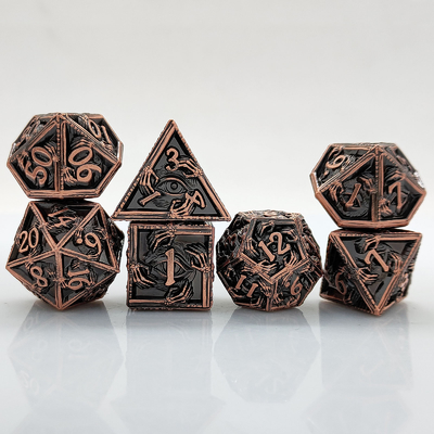 Lujo de metal poliédrico dados 8 colores activos TRPG mazmorras y dragones Dnd Metal Dice Set