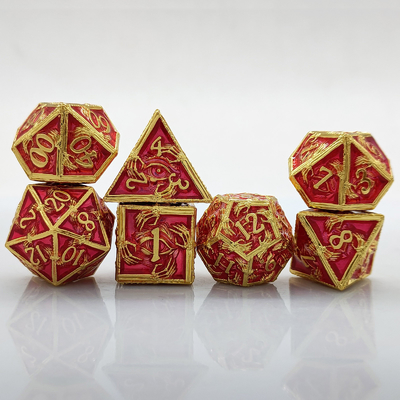 Lujo de metal poliédrico dados 8 colores activos TRPG mazmorras y dragones Dnd Metal Dice Set
