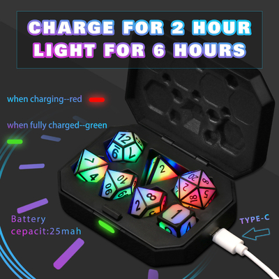 Ultra Long Standby LED juego recargable juego de dados Set Dragón y mazmorra