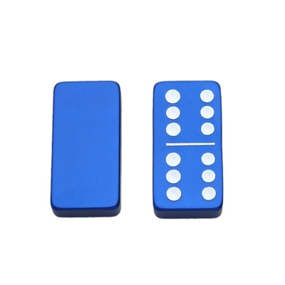 Doble 6 Seis Dominos de Metal Con 28 Bloques de Domino de Aleación de Aluminio Gigante Impreso con Láser Juego de Escritorio