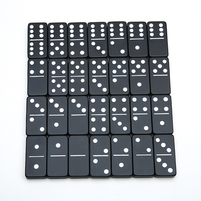 Doble 6 Seis Dominos de Metal Con 28 Bloques de Domino de Aleación de Aluminio Gigante Impreso con Láser Juego de Escritorio