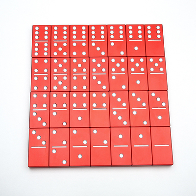 Doble 6 Seis Dominos de Metal Con 28 Bloques de Domino de Aleación de Aluminio Gigante Impreso con Láser Juego de Escritorio