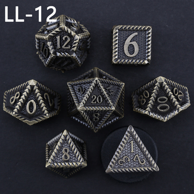 DND dados de metal, Dragon y Dungeon dados poliédricos de RPG, 7 dados de juego de mesa de escala de dragón