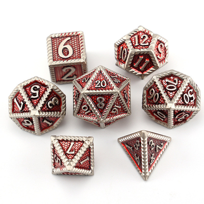 DND dados de metal, Dragon y Dungeon dados poliédricos de RPG, 7 dados de juego de mesa de escala de dragón