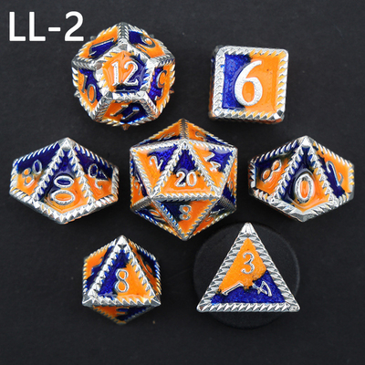 DND dados de metal, Dragon y Dungeon dados poliédricos de RPG, 7 dados de juego de mesa de escala de dragón