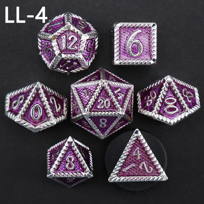 DND dados de metal, Dragon y Dungeon dados poliédricos de RPG, 7 dados de juego de mesa de escala de dragón