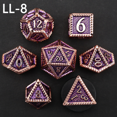 DND dados de metal, Dragon y Dungeon dados poliédricos de RPG, 7 dados de juego de mesa de escala de dragón