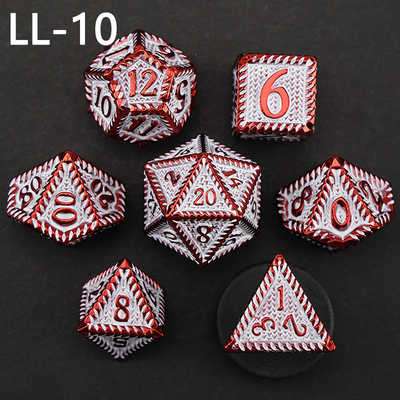 DND dados de metal, Dragon y Dungeon dados poliédricos de RPG, 7 dados de juego de mesa de escala de dragón