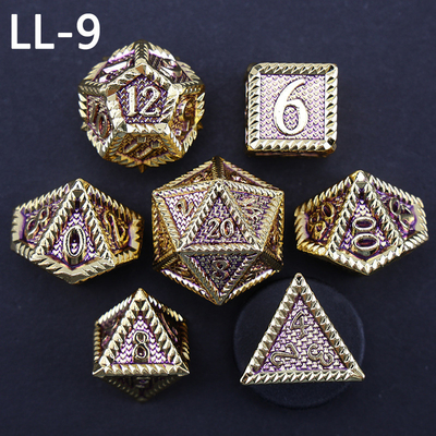 DND dados de metal, Dragon y Dungeon dados poliédricos de RPG, 7 dados de juego de mesa de escala de dragón