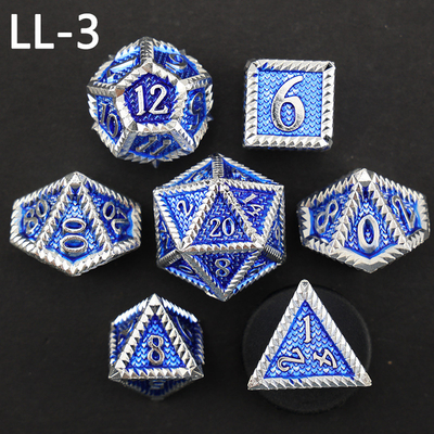 DND dados de metal, Dragon y Dungeon dados poliédricos de RPG, 7 dados de juego de mesa de escala de dragón