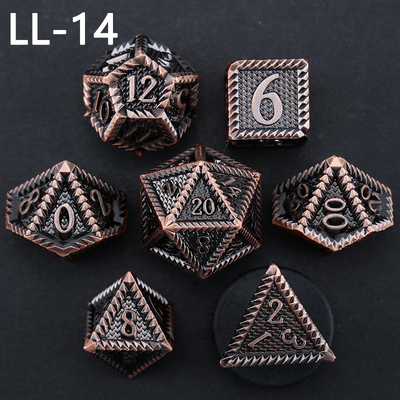 DND dados de metal, Dragon y Dungeon dados poliédricos de RPG, 7 dados de juego de mesa de escala de dragón