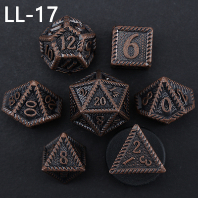 DND dados de metal, Dragon y Dungeon dados poliédricos de RPG, 7 dados de juego de mesa de escala de dragón