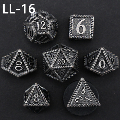 DND dados de metal, Dragon y Dungeon dados poliédricos de RPG, 7 dados de juego de mesa de escala de dragón