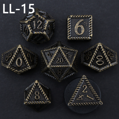 DND dados de metal, Dragon y Dungeon dados poliédricos de RPG, 7 dados de juego de mesa de escala de dragón