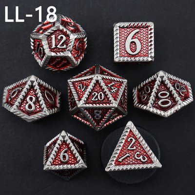 DND dados de metal, Dragon y Dungeon dados poliédricos de RPG, 7 dados de juego de mesa de escala de dragón