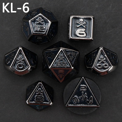 7 dados de esqueleto, juego de mesa DND de colores digitales de múltiples caras, dragón y mazmorra
