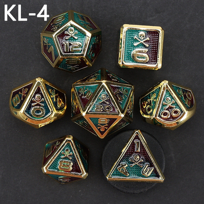 7 dados de esqueleto, juego de mesa DND de colores digitales de múltiples caras, dragón y mazmorra
