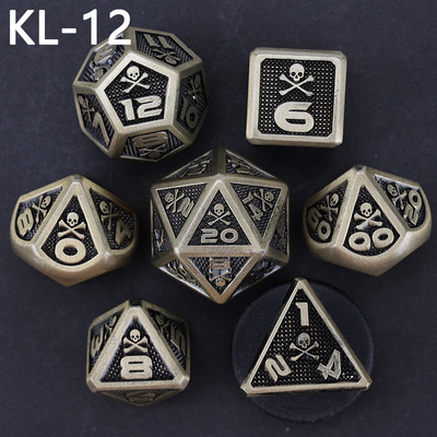 7 dados de esqueleto, juego de mesa DND de colores digitales de múltiples caras, dragón y mazmorra