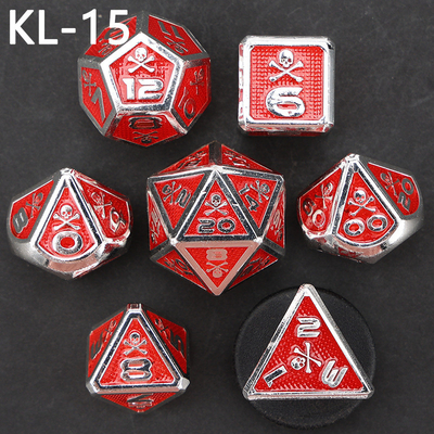 7 dados de esqueleto, juego de mesa DND de colores digitales de múltiples caras, dragón y mazmorra