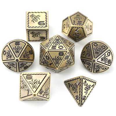 Electroplacado Vintage Colored Octopus Metal Dnd Dice Set Dragón y Dragón Jardín de Ajedrez juego de dados