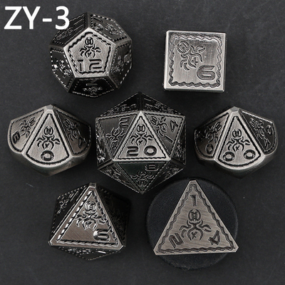 Electroplacado Vintage Colored Octopus Metal Dnd Dice Set Dragón y Dragón Jardín de Ajedrez juego de dados