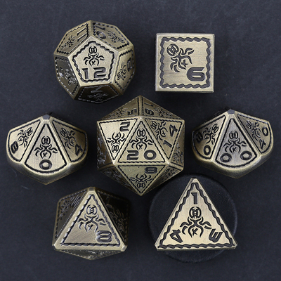 Electroplacado Vintage Colored Octopus Metal Dnd Dice Set Dragón y Dragón Jardín de Ajedrez juego de dados
