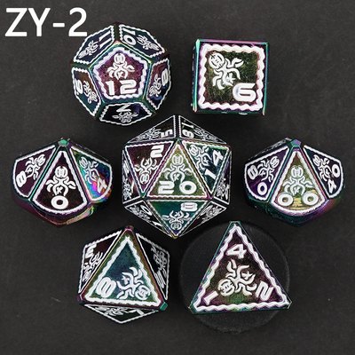 Electroplacado Vintage Colored Octopus Metal Dnd Dice Set Dragón y Dragón Jardín de Ajedrez juego de dados