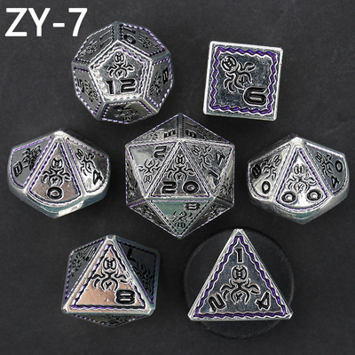 Electroplacado Vintage Colored Octopus Metal Dnd Dice Set Dragón y Dragón Jardín de Ajedrez juego de dados