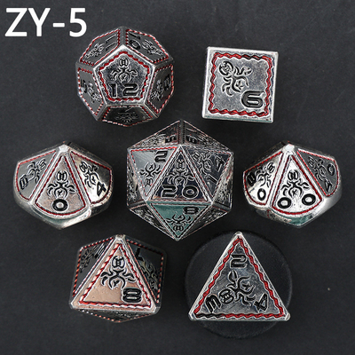 Electroplacado Vintage Colored Octopus Metal Dnd Dice Set Dragón y Dragón Jardín de Ajedrez juego de dados