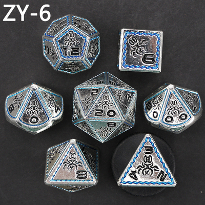 Electroplacado Vintage Colored Octopus Metal Dnd Dice Set Dragón y Dragón Jardín de Ajedrez juego de dados