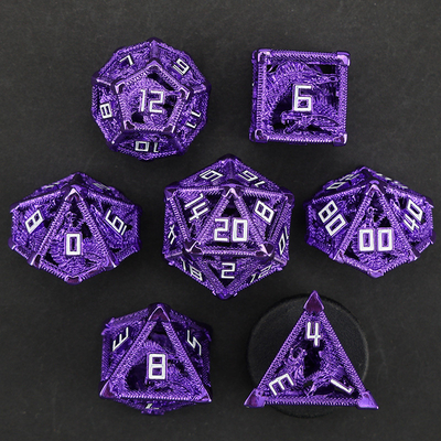 Metal juego de dados huecos dragón poligonal DND mazmorra de estiércol y dragón dados 7 dados