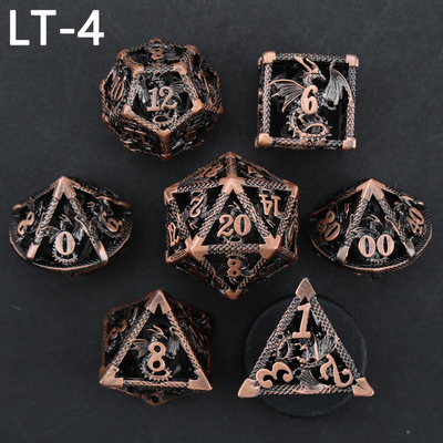 Metal juego de dados huecos dragón poligonal DND mazmorra de estiércol y dragón dados 7 dados