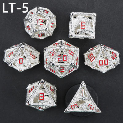 Metal juego de dados huecos dragón poligonal DND mazmorra de estiércol y dragón dados 7 dados