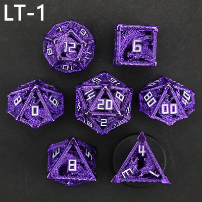 Metal juego de dados huecos dragón poligonal DND mazmorra de estiércol y dragón dados 7 dados