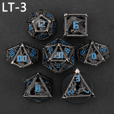 Metal juego de dados huecos dragón poligonal DND mazmorra de estiércol y dragón dados 7 dados