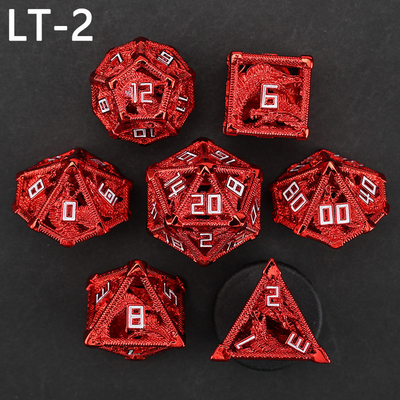 Metal juego de dados huecos dragón poligonal DND mazmorra de estiércol y dragón dados 7 dados