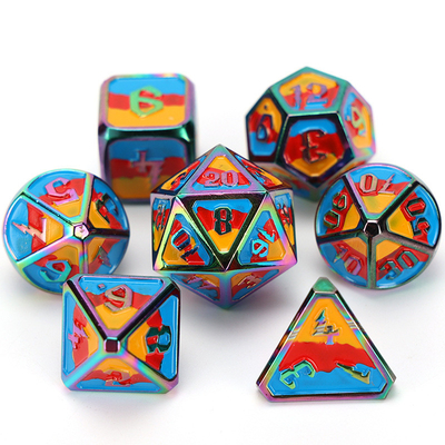 Juego de dados D20 de metal y plástico personalizado D &amp; D poliedro DND juego de dados RPG