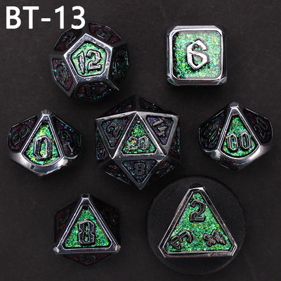 Juego de dados D20 de metal y plástico personalizado D &amp; D poliedro DND juego de dados RPG