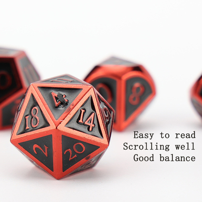 Juego de dados D20 de metal sólido personalizado D &amp; D poliedro DND juego de dados RPG