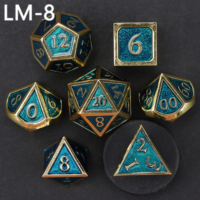 Juego de dados D20 de metal sólido personalizado D &amp; D poliedro DND juego de dados RPG