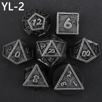 Green DND Dragon y Dungeon Metal Dice Set Personalizado Personalizado Rune Dice Set
