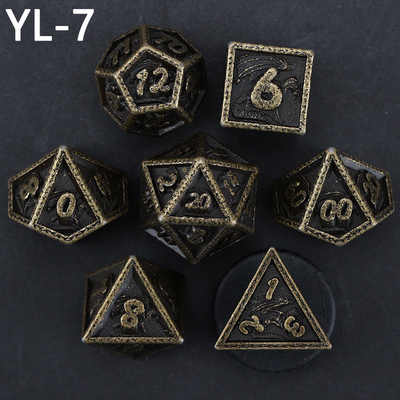 Green DND Dragon y Dungeon Metal Dice Set Personalizado Personalizado Rune Dice Set