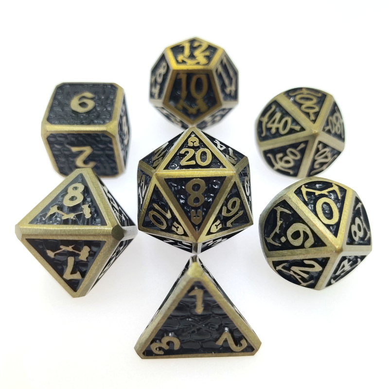 Juego de dados para dados DND o RPG Recubrimiento práctico Metal colorido afilado