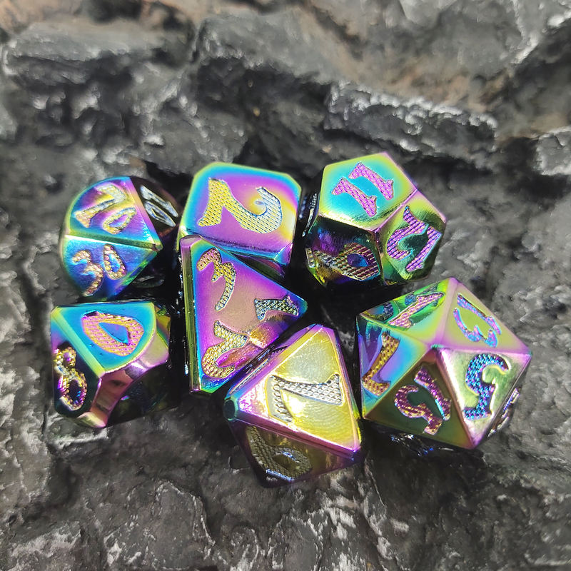 RPG Dice DND Neat Sharp Process Die Casting Polyhedron Mini Juego de dados Color deslumbrante para juego rpg