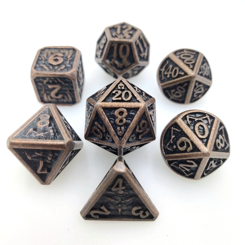 GST Multipurpose Mini RPG DiceGold Juego de dados poliédricos chapados en oro Experiencia de juego táctil única negro