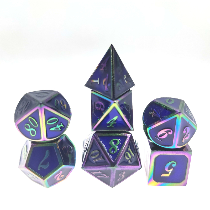 Juego de dados de poliedro multifunción, resistente, 7 piezas, tamaño 12 cm, juego de dados RPG de zinc