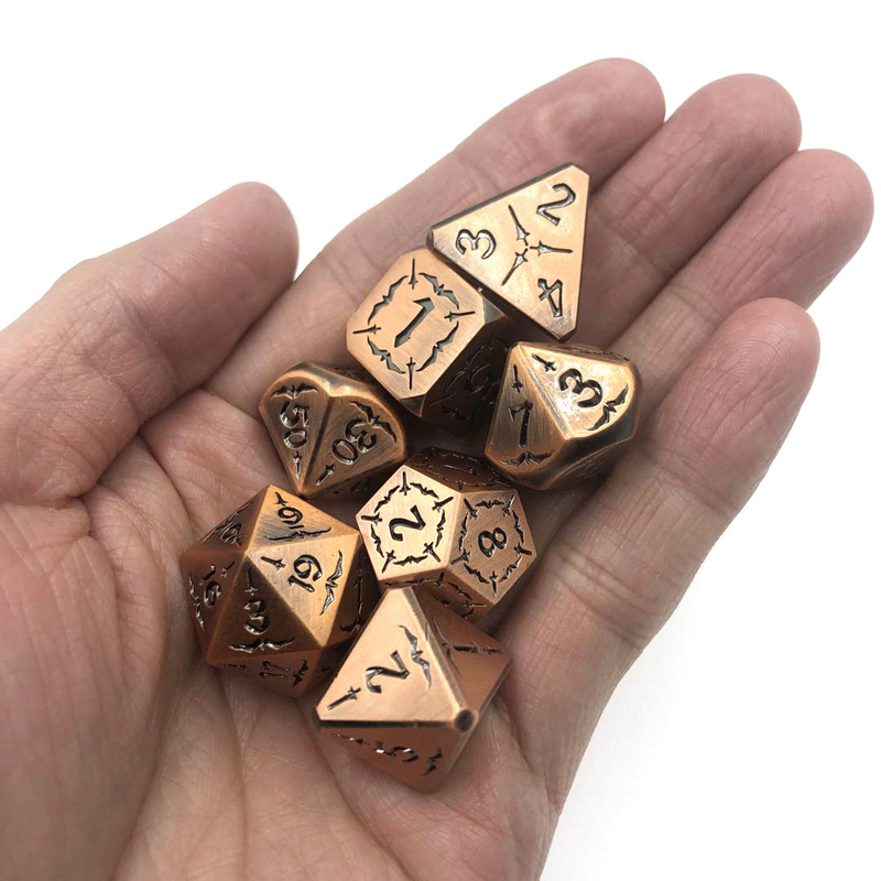 Desgaste anti inodoro Metal Dnd Dados Tamaño portátil 16mm-22mm Blanco y negro