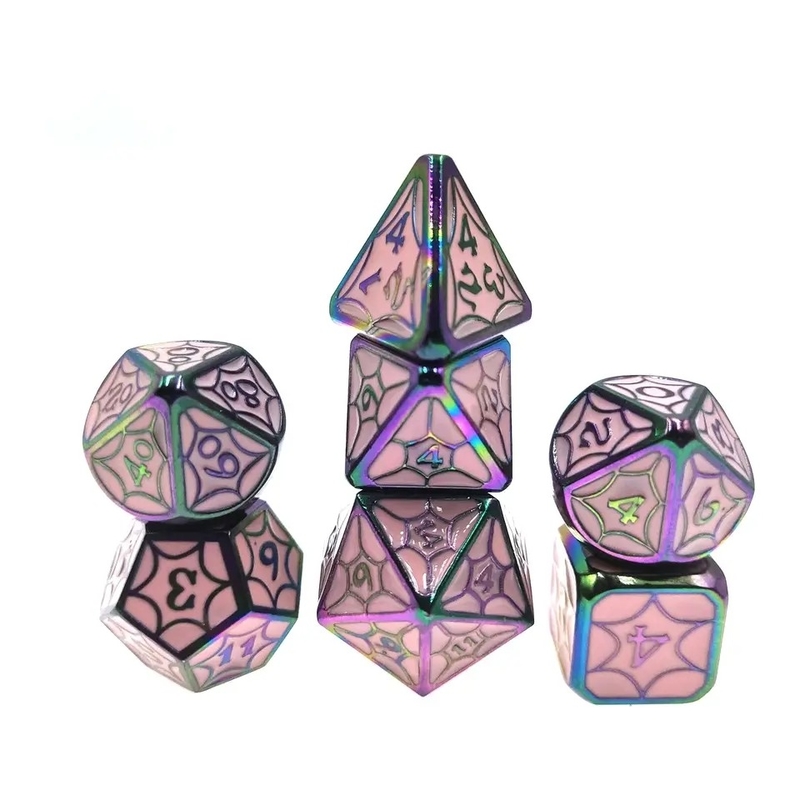 OEM juego de dados de metal no tóxico a granel RP mano poliedro para el mundo salvaje