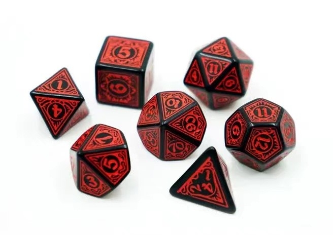 Moderno juego de rol juego de dados 20 mm Negro fondo color patrón